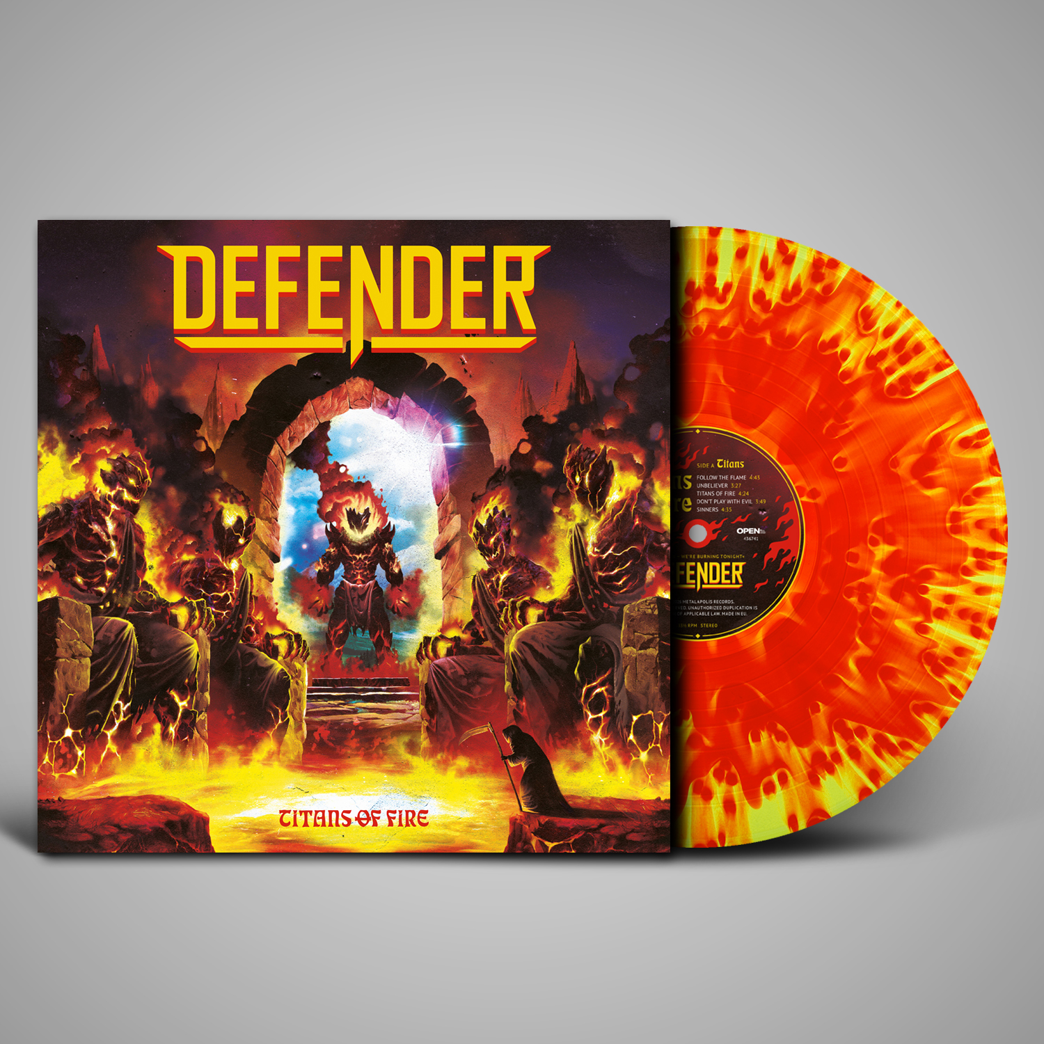 Defender - Titans of Fire (Vinyl, orange-yellow splatter) Pre-Sale Release: 06.11.26